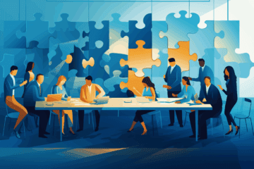 an illustration of a round table discussion