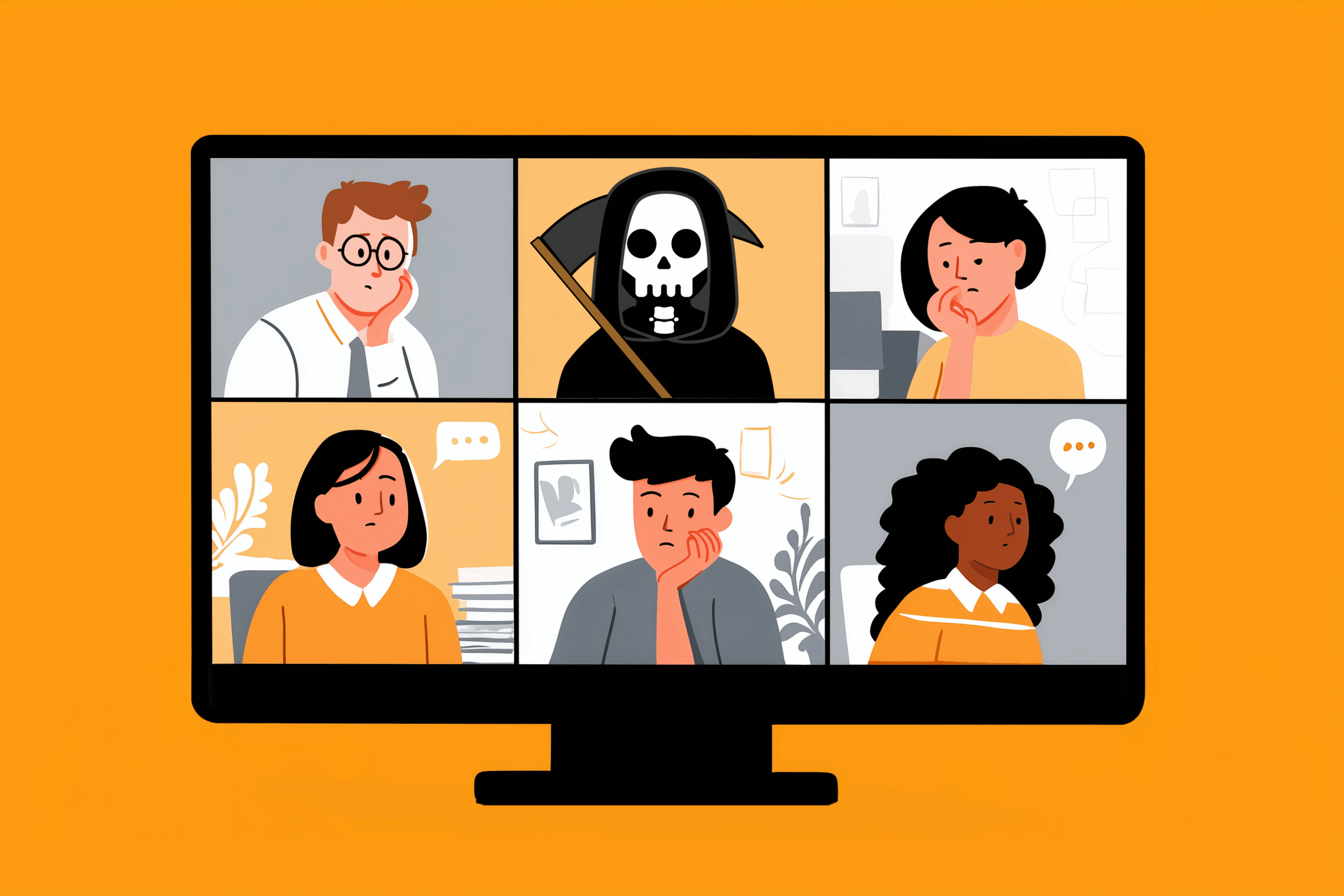 Grim Reaper at a Meeting